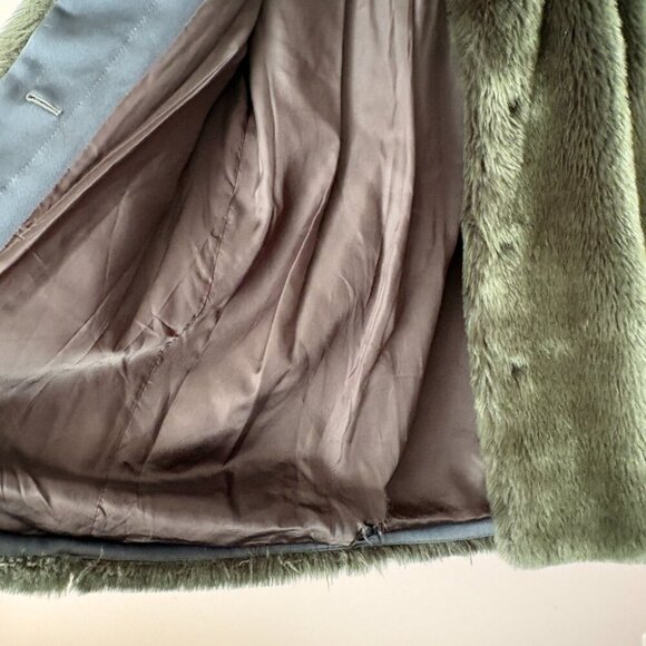 Aritzia Babaton Faux Fur Fritz Coat Jacket Emerald Green Size XXS - Picture 12 of 14